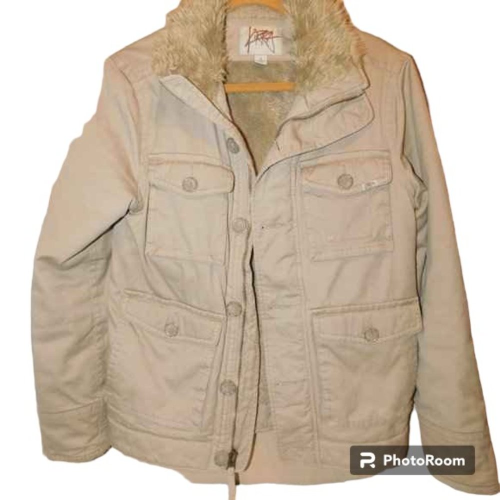 Kirra Women's Coat Size Small Tan Faux Fur Warm Winter Jacket